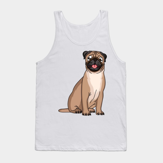 Funny happy pug dog cartoon illustration Tank Top by Cartoons of fun